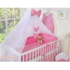 Beddengoed voor Babybed 7 st met Hemel Klamboe - Harten Roze Geruit