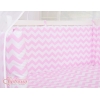 Beddengoed voor Bedkant Wieg 6 st FABIO Roze Zigzag