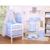 Beddengoed voor Kinderbed 5 st met Klamboe - Harten Blauw Polkaprikker