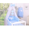 Beddengoed voor Kinderbed 5 st met Klamboe - Harten Blauw Polkaprikker
