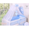 Beddengoed voor Kinderbed 5 st met Klamboe - Harten Blauw Polkaprikker