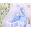 Beddengoed voor Kinderbed 5 st met Klamboe - Harten Blauw Polkaprikker