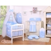 Beddengoed voor Kinderbed 5 st met Klamboe - Harten Blauw Polkaprikker