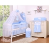 Beddengoed voor Kinderbed 5 st met Klamboe - Harten Blauw Polkaprikker