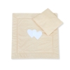 Beddengoed voor Kinderwagen 2 st - Harten Beige Polkaprikker