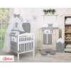 Beddengoedset met Hemeltje Klamboe voor Babybed 5 st -  Antraciet Little Prince Princess