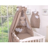 Beddengoedset voor Babybed 7 st met Hemeltje - Harten Bruin