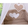 Beddengoedset voor Babybed 7 st met Hemeltje - Harten Bruin