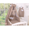 Beddengoedset voor Babybed 7 st met Hemeltje - Harten Bruin