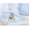 Beddengoedset voor Kinderbed 11 st met Hemeltje - Harten Blauw Geruit
