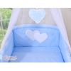 Beddengoedset voor Kinderbed 11 st met Hemeltje - Harten Blauw Polkaprikker