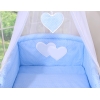 Beddengoedset voor Kinderbed 11 st met Hemeltje - Harten Blauw Polkaprikker