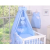 Beddengoedset voor Kinderbed 11 st met Hemeltje - Harten Blauw Polkaprikker