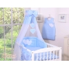 Beddengoedset voor Kinderbed 11 st met Hemeltje - Harten Blauw Polkaprikker