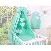 Beddengoedset voor Kinderbed 11 st met Hemeltje - Harten Mint