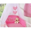 Beddengoedset voor Kinderbed 11 st met Klamboe - Harten Roze Geruit