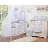 Beddengoedset voor Kinderbed 7 st met Klamboe - Harten Grijs