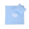 Beddengoedset voor Kinderwagen 2 st - Harten Blauw Geruit