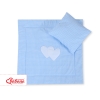 Beddengoedset voor Kinderwagen 2 st - Harten Blauw Geruit