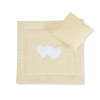 Beddengoedset voor Kinderwagen 2 stuks - Harten Beige Polkaprikker
