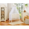 Bedkant Wieg met Matras en beddengoed -  Beige Zigzag