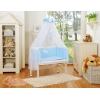 Bedkant Wieg met Matras en beddengoed -  Blauw