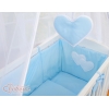 Bedkant Wieg met Matras en beddengoed -  Blauw