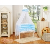 Bedkant Wieg met Matras en beddengoed -  Blauw