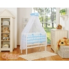 Bedkant Wieg met Matras en beddengoed -  Blauw