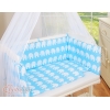 Bedkant Wieg met Matras en beddengoed -  Blauw