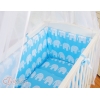 Bedkant Wieg met Matras en beddengoed -  Blauw