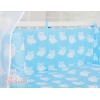 Bedkant Wieg met Matras en beddengoed -  Blauw Gelukkige Uilen