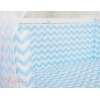 Bedkant Wieg met Matras en beddengoed -  Blauw Zigzag