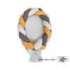 Bedomrander Babynest Gevlochten 2 in 1 Grijs Antraciet Honing Mosterd