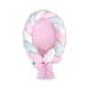 Bedomrander Babynest Gevlochten 2 in 1 Mint Roze Wit