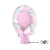Bedomrander Babynest Gevlochten 2 in 1 Mint Roze Wit