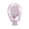 Bedomrander Babynest Gevlochten 2 in 1 Roze Wit Grijs