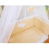 Bijzetbed baby met Matras en beddengoed -  Beige Polkaprikker