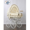 Brocante Babywiegje / Retro Rieten Babybed  Ivoor Emma