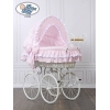 Brocante Rieten Wieg Roze Victoria