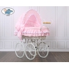 Brocante Rieten Wieg Roze Victoria