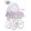 Brocante Rotan Babywiegje Roze Wit Jasmijn