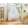 Co-sleeper Kinderbed met Matras en beddengoed -  Turkoois Polkaprikker