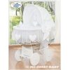 Complete Bekleding Beddengoed voor Babywieg Wit Harten