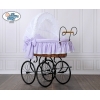 Complete Brocante Babywieg Rotan Wit Purper Christine