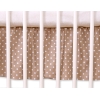 Decoratieve Bedrok Stofhoes Ruche voor Kinderbed 140x70 cm - Harten Bruin Polkaprikker