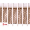 Decoratieve Bedrok Stofhoes Ruche voor Kinderbed 140x70 cm - Harten Bruin Polkaprikker