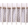 Decoratieve Bedrok Stofhoes Ruche voor Kinderbed 140x70 cm - Harten Grijs Polkaprikker