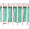 Decoratieve Bedrok Stofhoes Ruche voor Kinderbed 140x70 cm - Harten Mint Polkaprikker