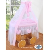 Deluxe Babywieg met Sluier Roze Amelie Voor Meisjes